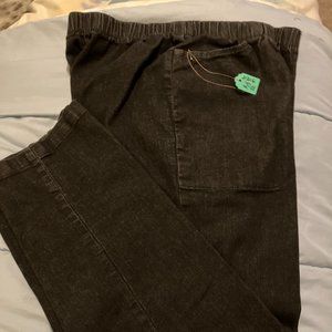 312 black denim elastic waist stretch jeans